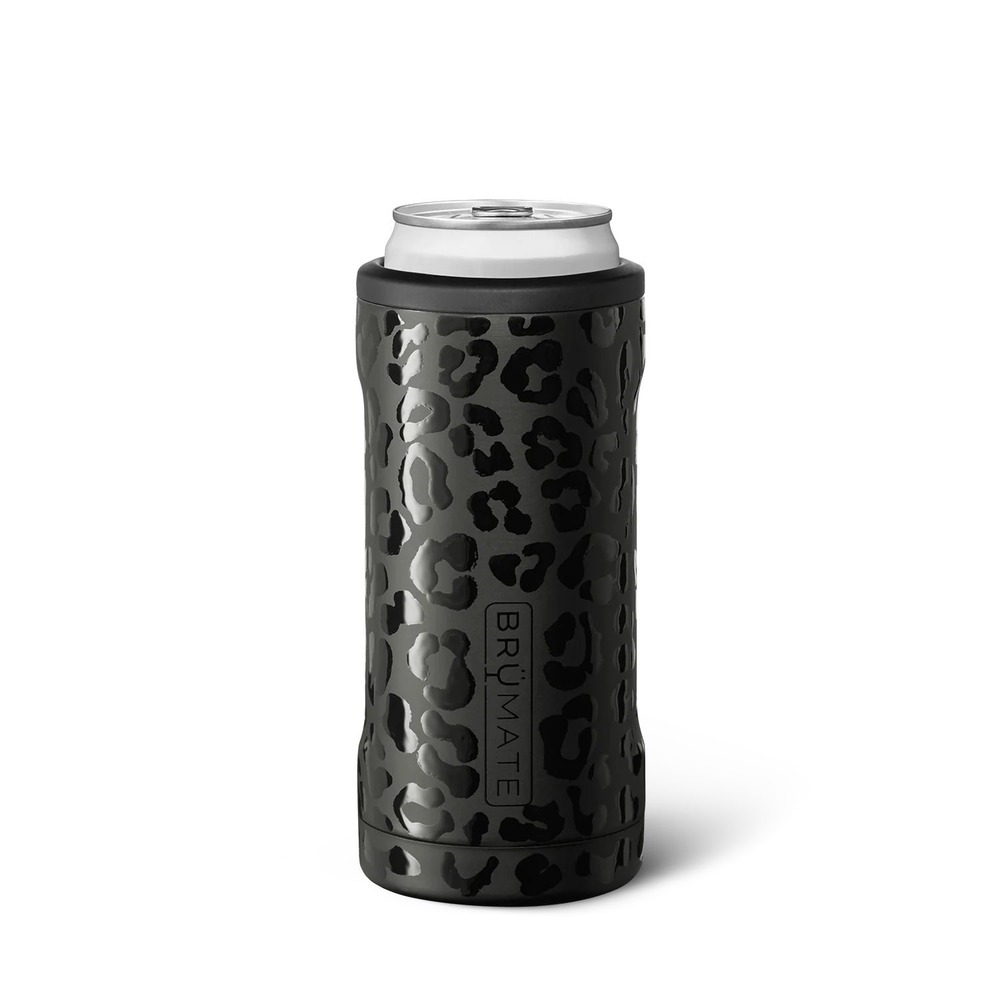 Brumate Hopsulator Slim Onyx Leopard‎ 12oz Slim Can Cooler Insulator Matte Black